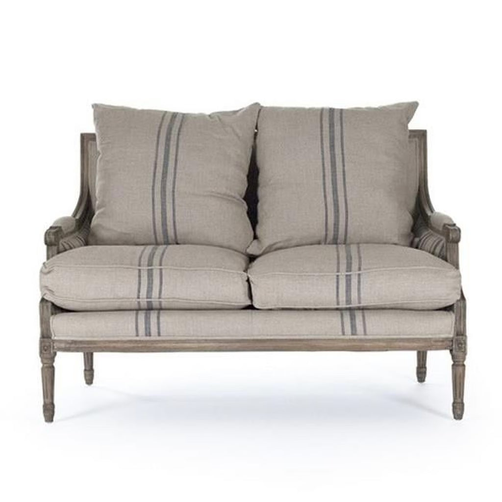 Stripe Blue Louis Settee G21466