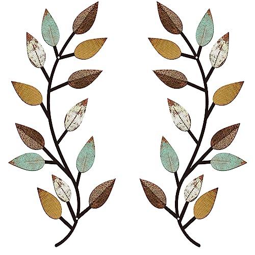 2 Pieces Metal Tree Leaf Wall Decor B843124