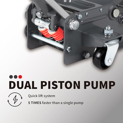 3-Ton Low-Profile Dual Pistons Heavy-Duty Steel Racing Floor Jack G60000