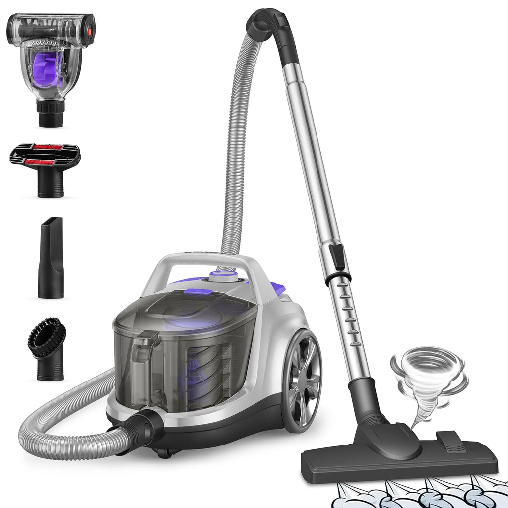 Bagless Canister Vacuum Cleaner with Double HEPA Filter, 1200W, 3.6QT W998