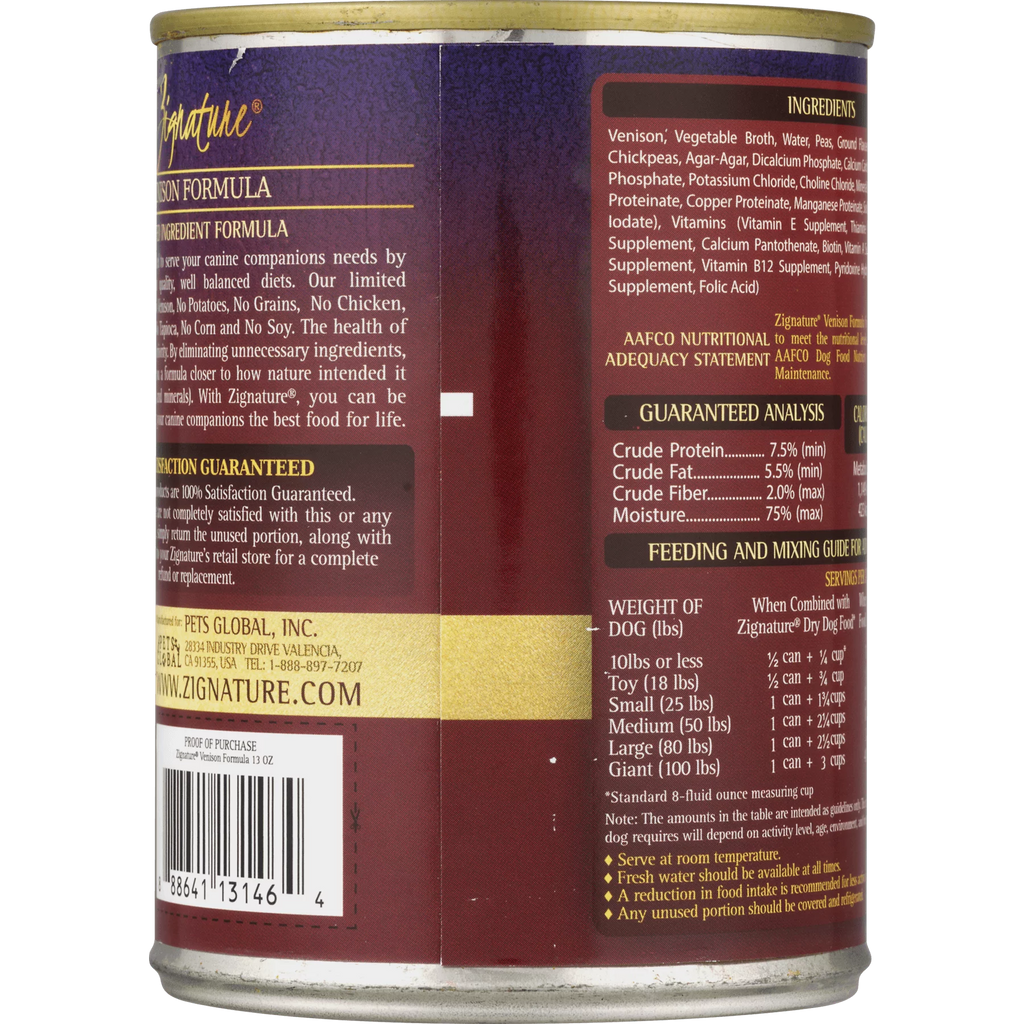 Venison Formula Wet Dog Food 13 Oz B18410
