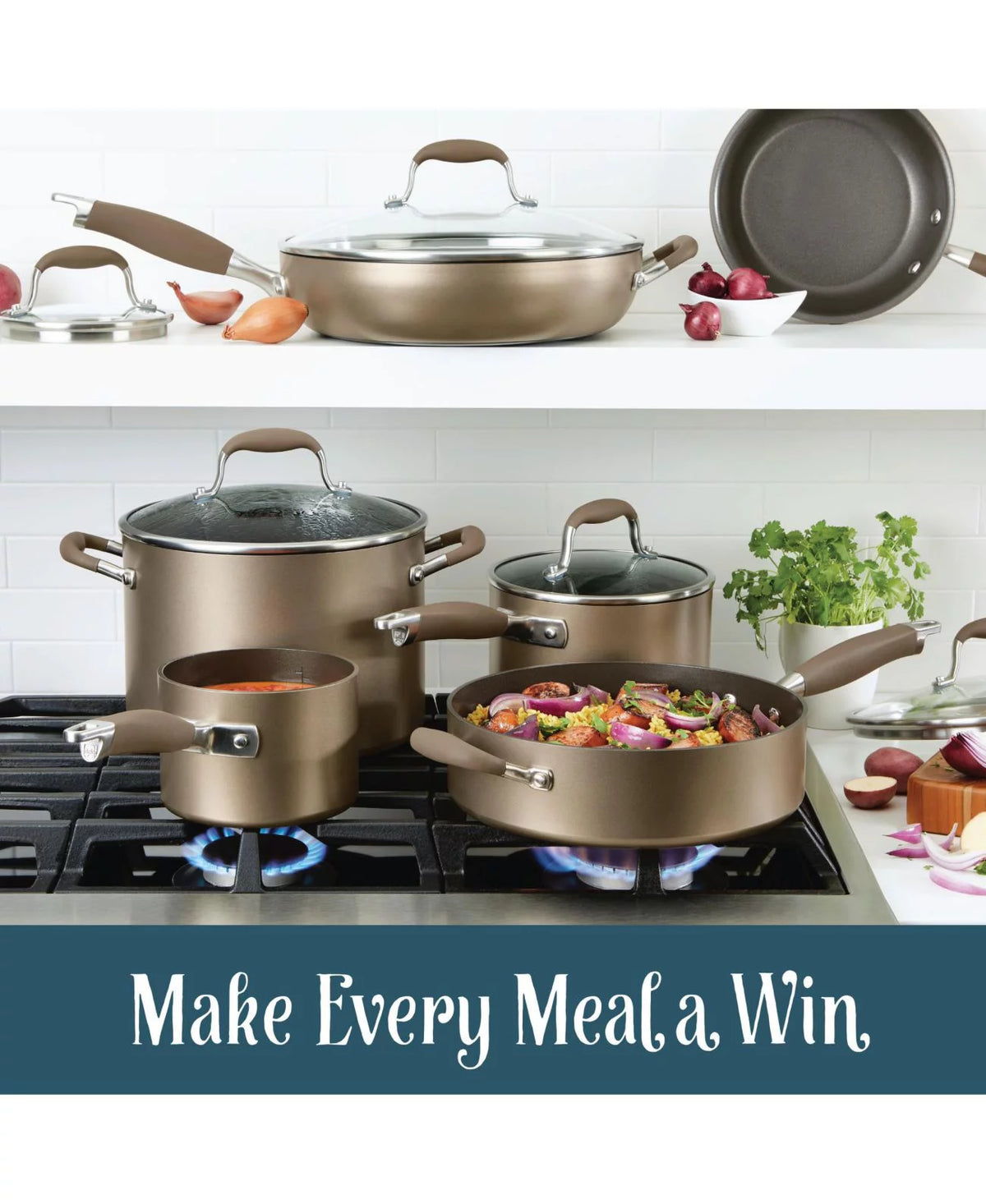11-Pc. Hard-Anodized Nonstick Cookware Set I934274