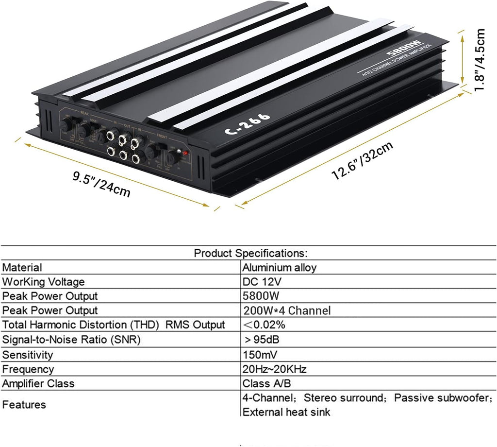 4 Channel Class A/B Car Amplifier F345627