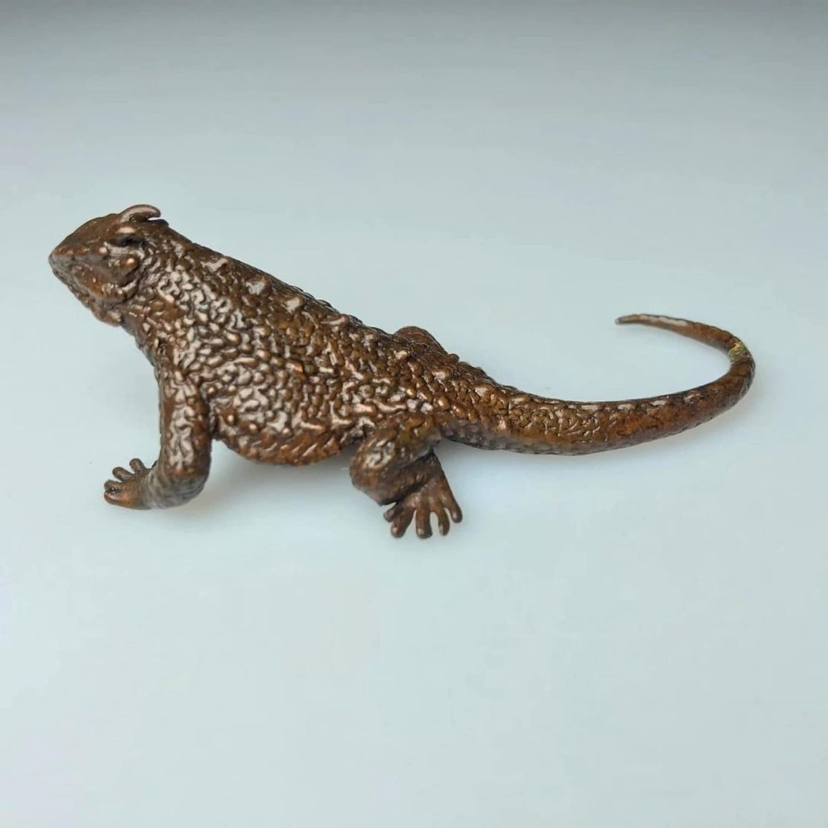 Brass Lizard Sculpture Gecko Figurine Statue F81955