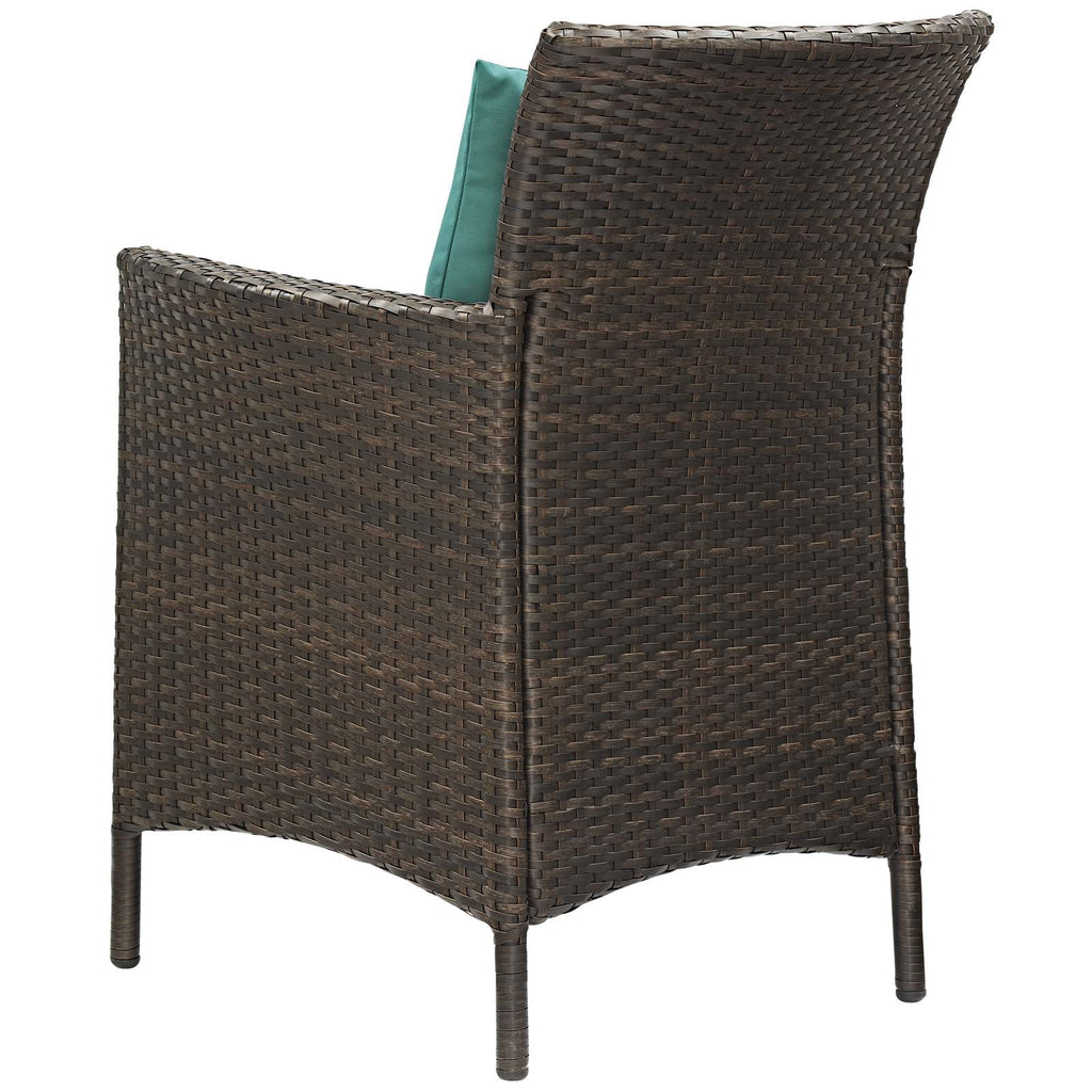 Set of 2 Brown Green Rattan Wicker Dining Chair W641