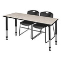 60 x 30 in. Height Adjustable Classroom Table & Stack Chairs Z782