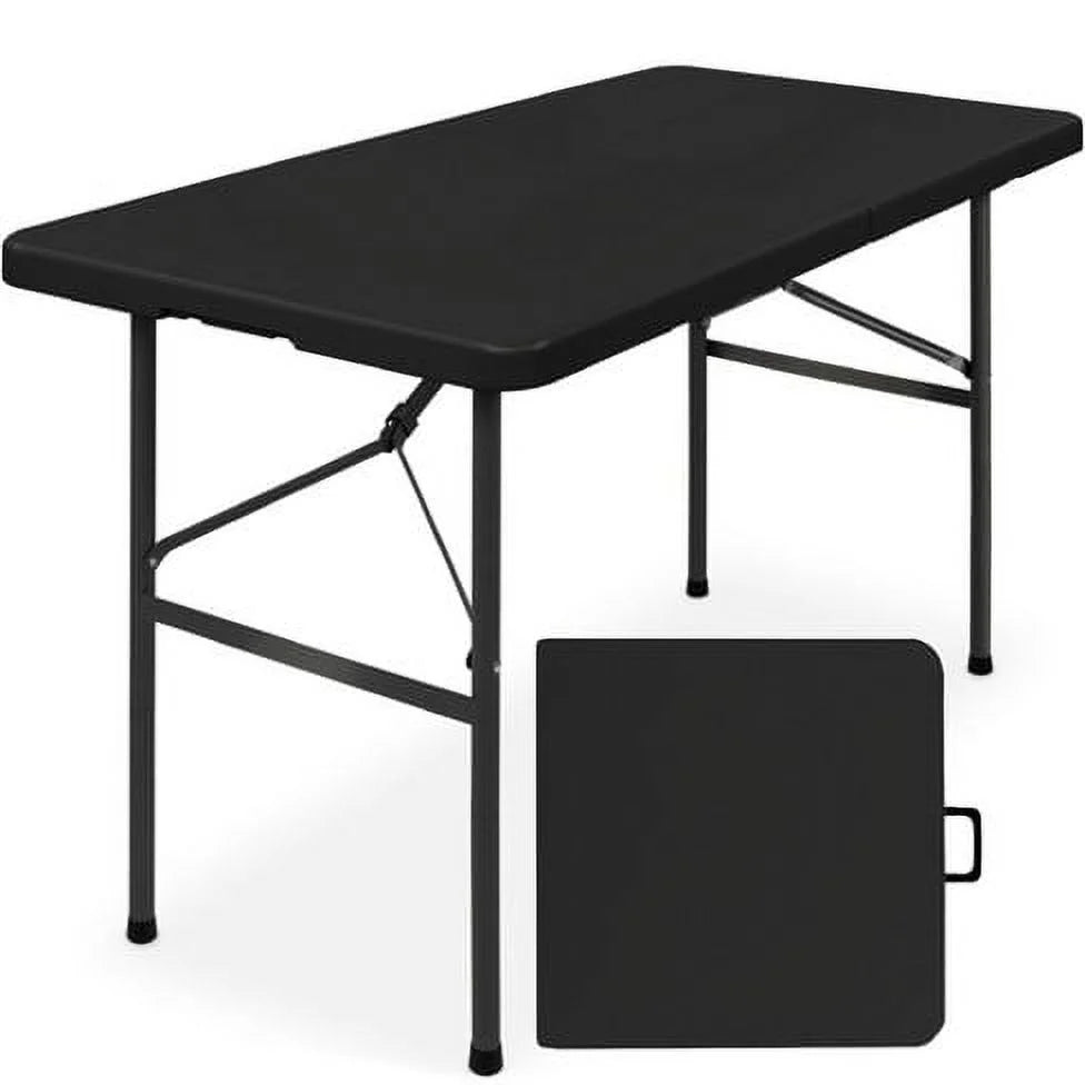 Black 4ft Portable Folding Plastic Table D5911