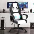 Black Adjustable PU Leather Massage Gaming Chair H34800