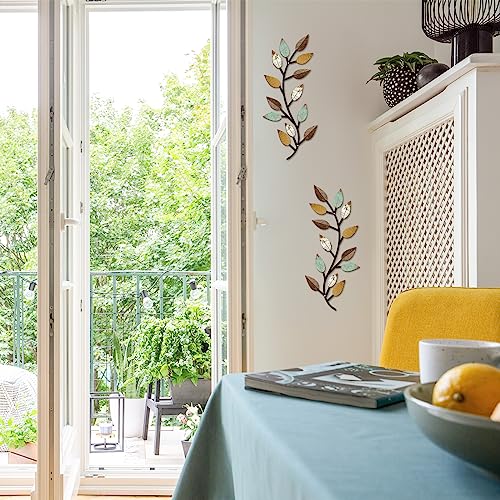 2 Pieces Metal Tree Leaf Wall Decor B843124