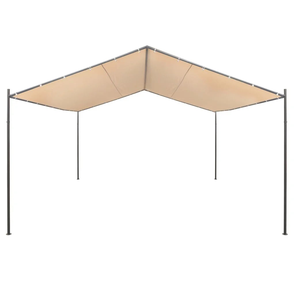 Beige Steel Gazebo Tent Canopy T6647