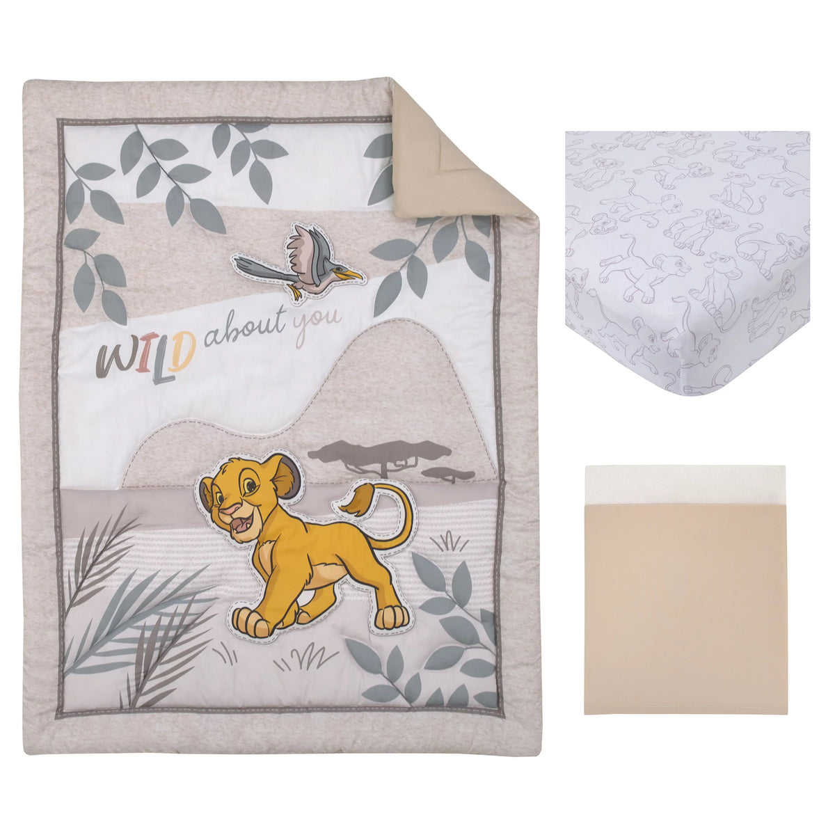 3 Piece Crib Bedding Set X4669