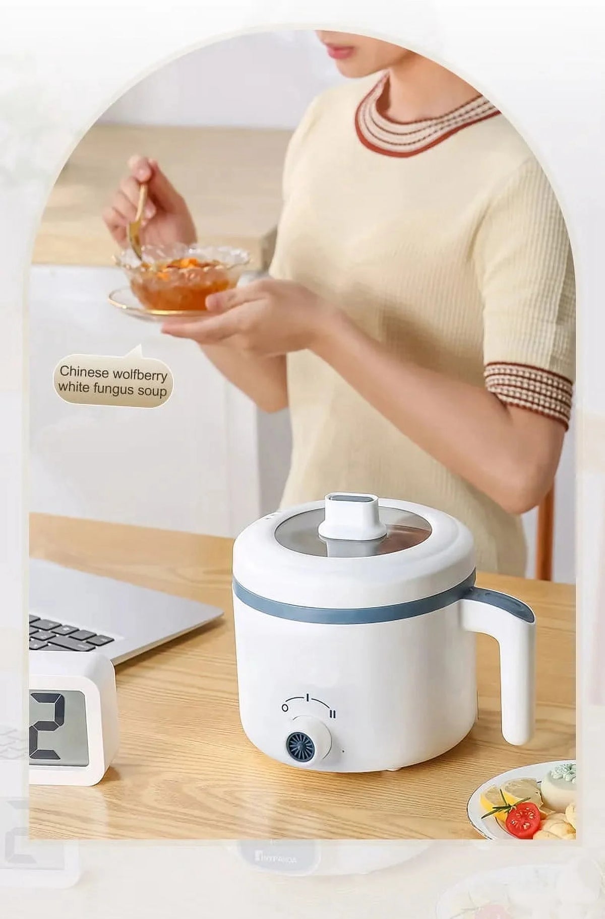 220V Electric Rice Cooker Non-Stick Hotpot Pan Q2425
