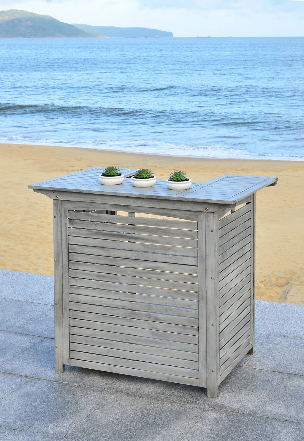 Grey Wash Bar Table I56915