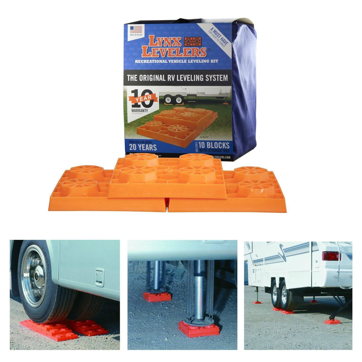 10 Pack Interlocking Leveling Blocks RV Trailer Camper P71335