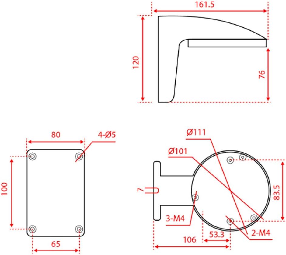 Indoor Wall Mount Bracket for Dome Cameras C2124