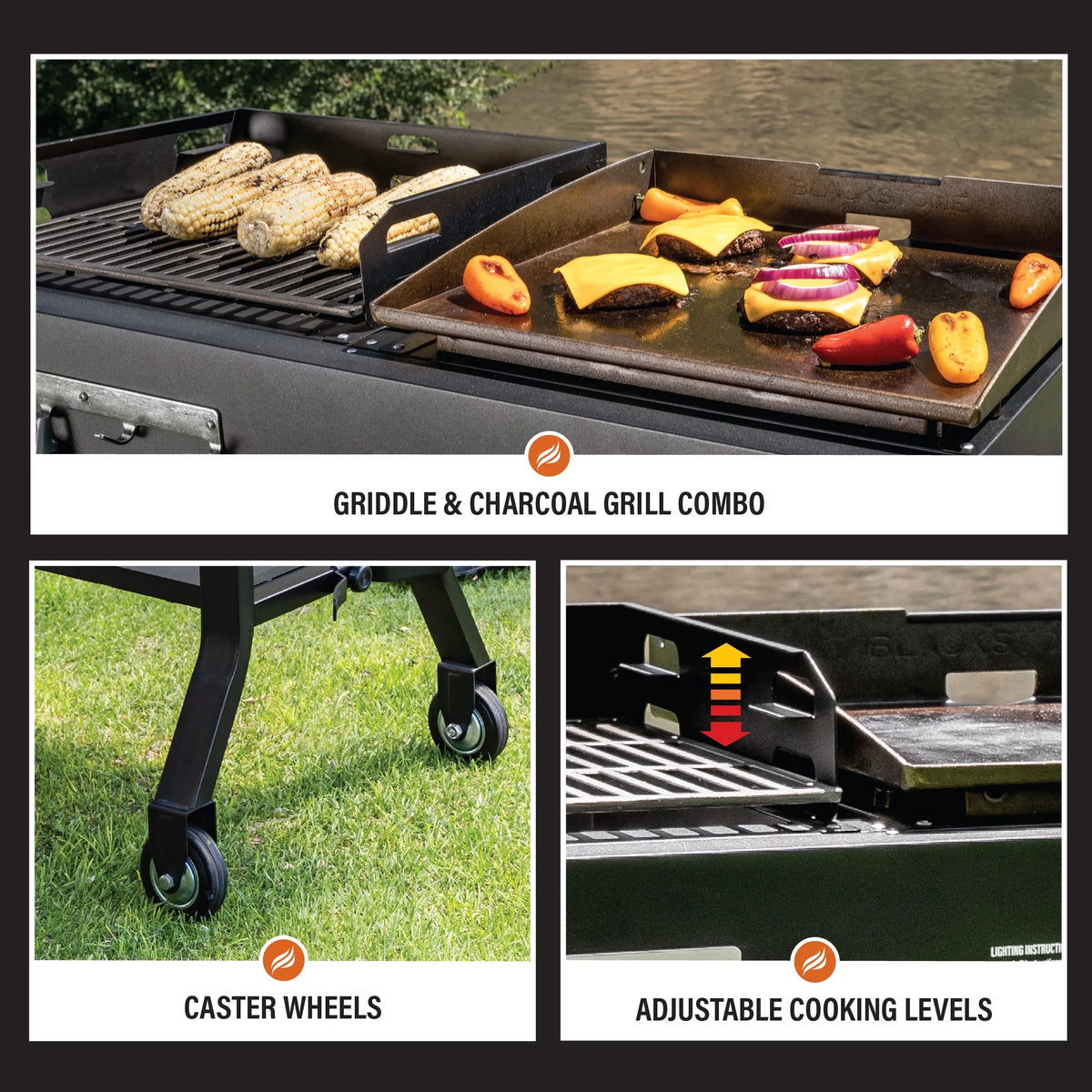 17 Griddle and Charcoal Grill Combo K924635