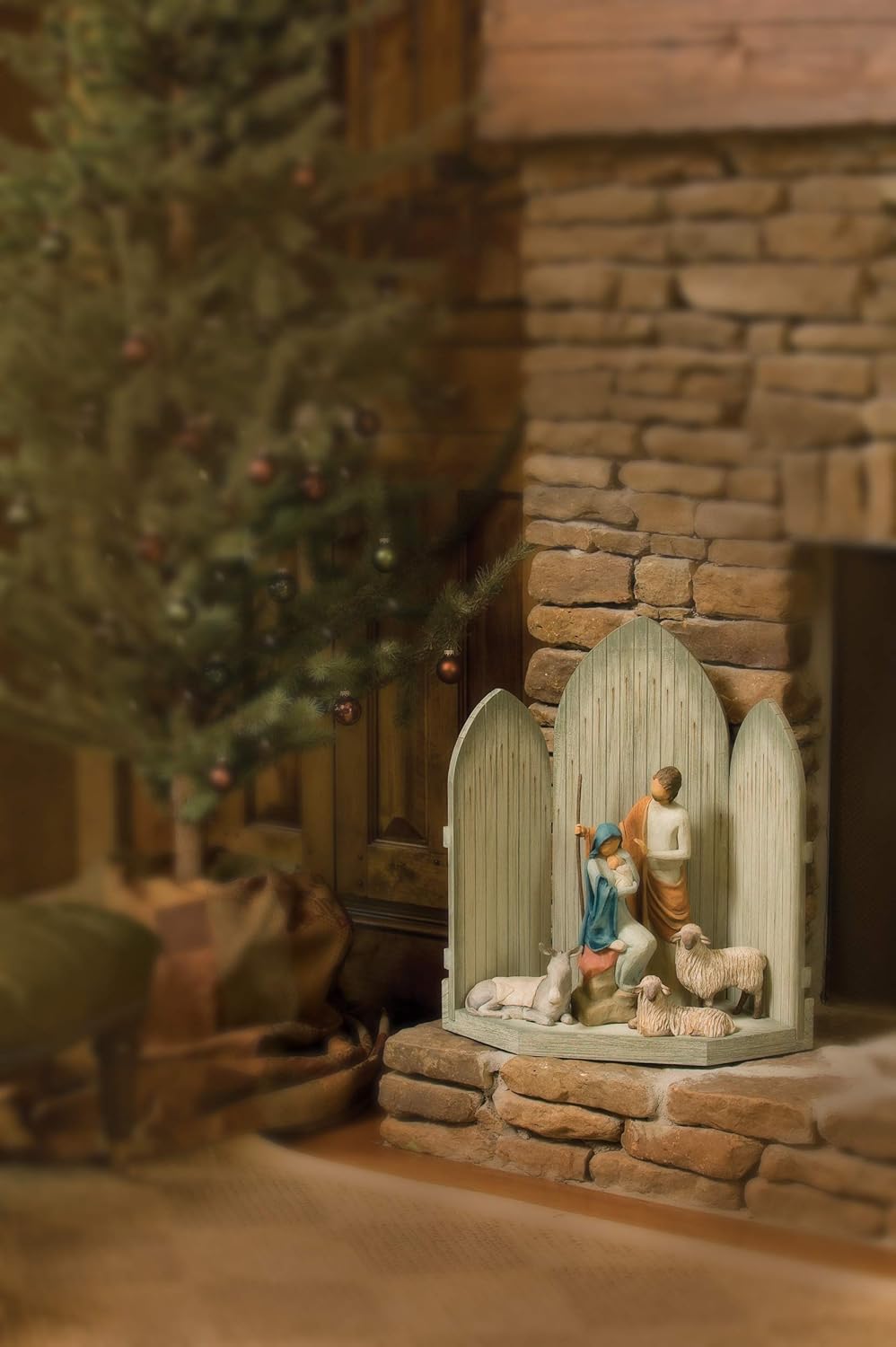 hand-painted nativity backdrop T686