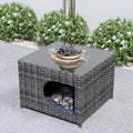Wicker Coffee Table with Glass S148243