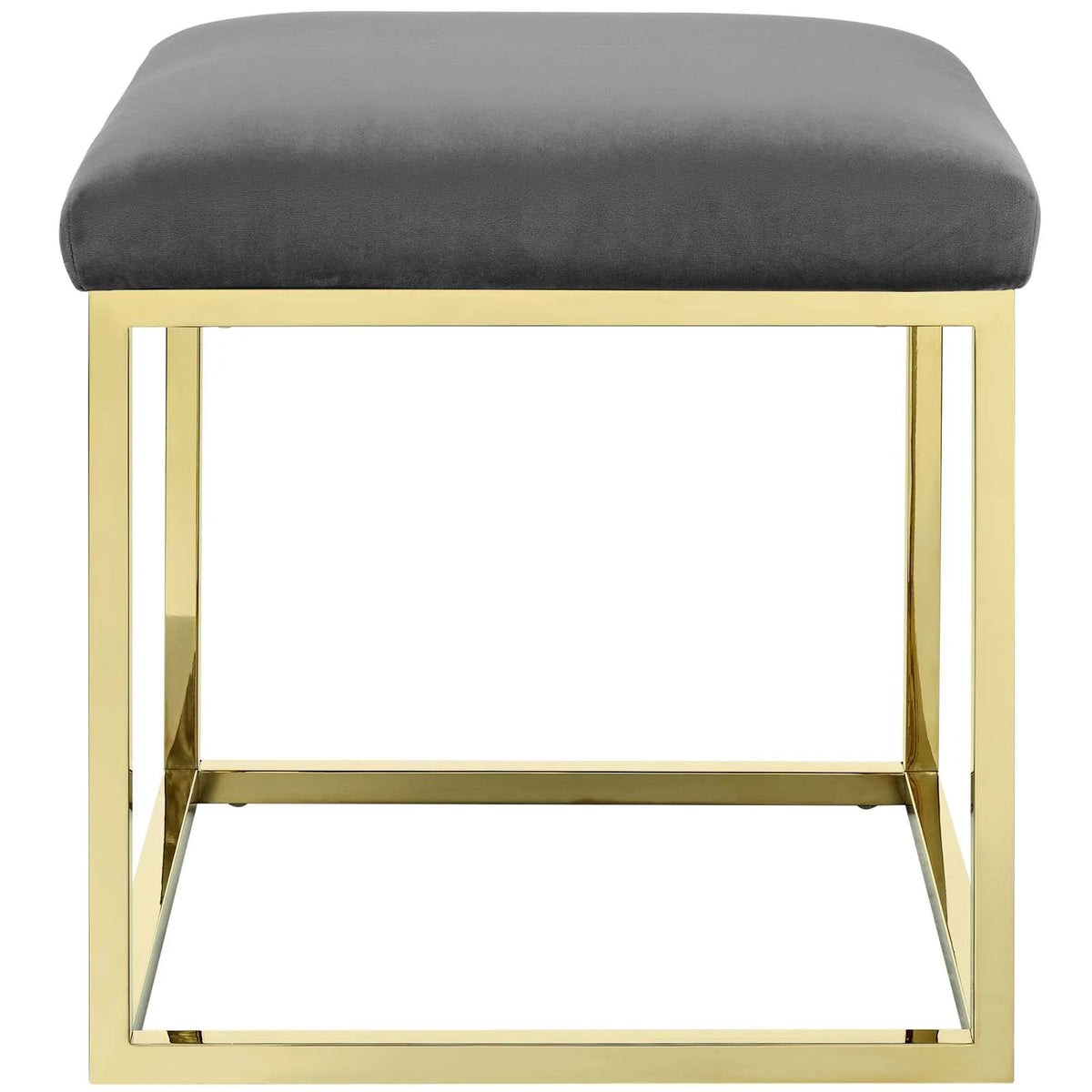 Gold Gray Velvet Accent Chair Ottoman X597