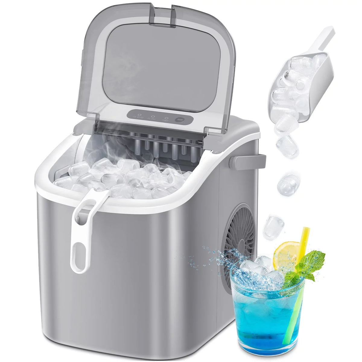 Portable Countertop Ice Maker with Handle, 26Lbs/24H, Black R58549