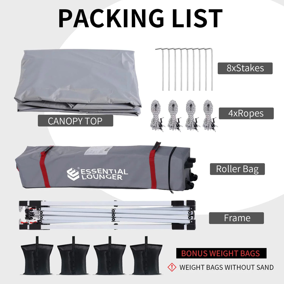 Grey 10x10ft Pop Up Outdoor Canopy Tent with Wheeled Carrying Bag J6505