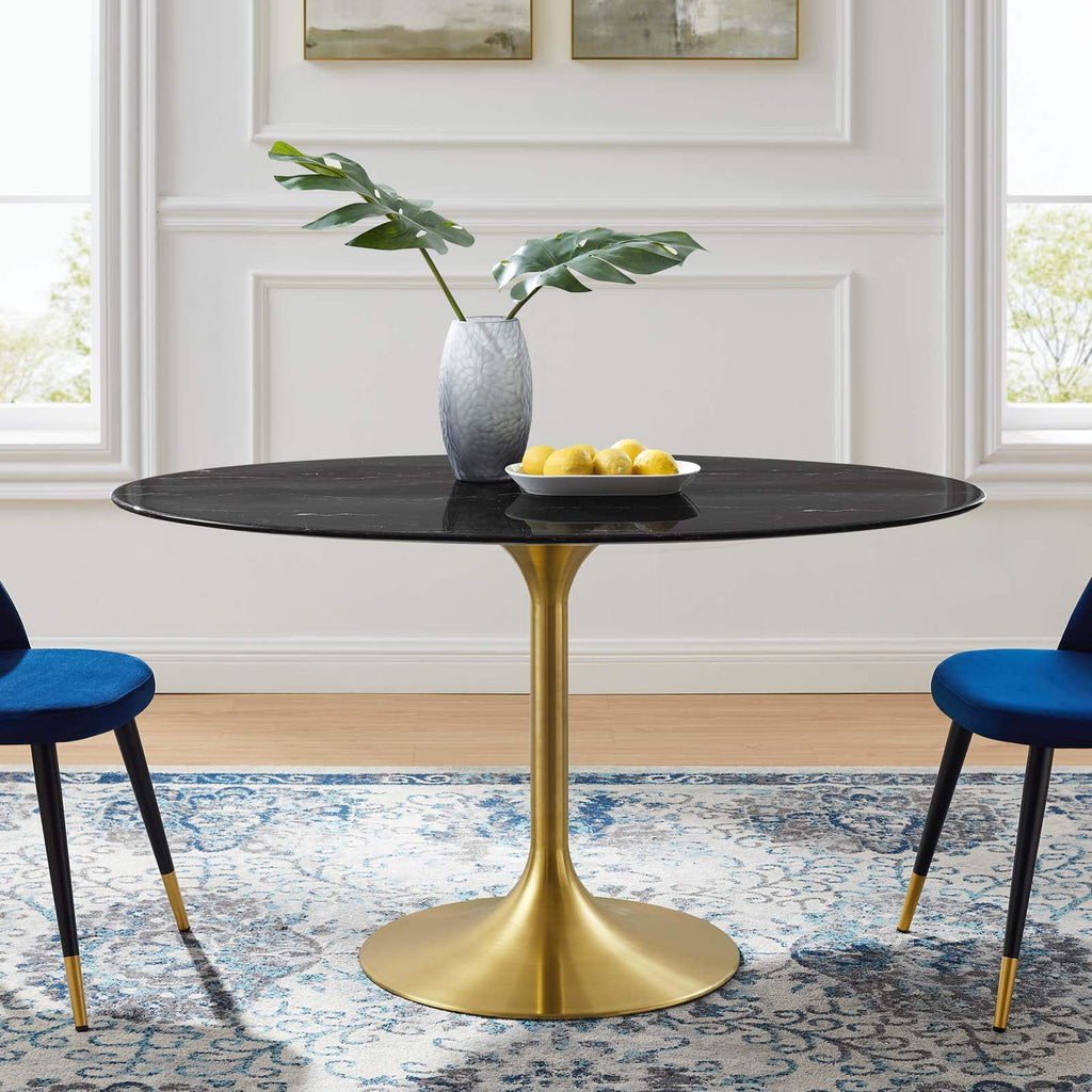54" Oval Artificial Marble Dining Table C953398
