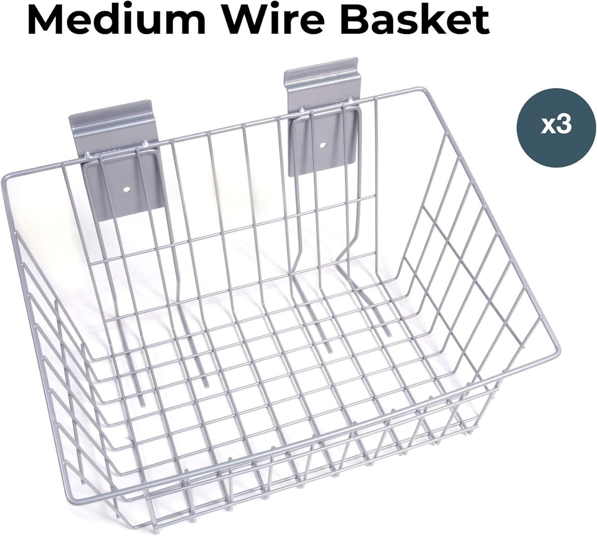 15" x 11" x 8" Medium Wire Basket - 3 Pack N205643