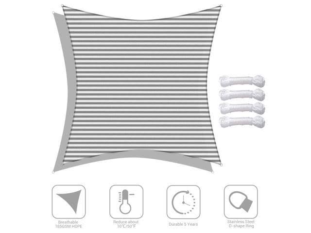 18x18 ft 97% UV Block Square Sun Shade Sail Canopy L4515