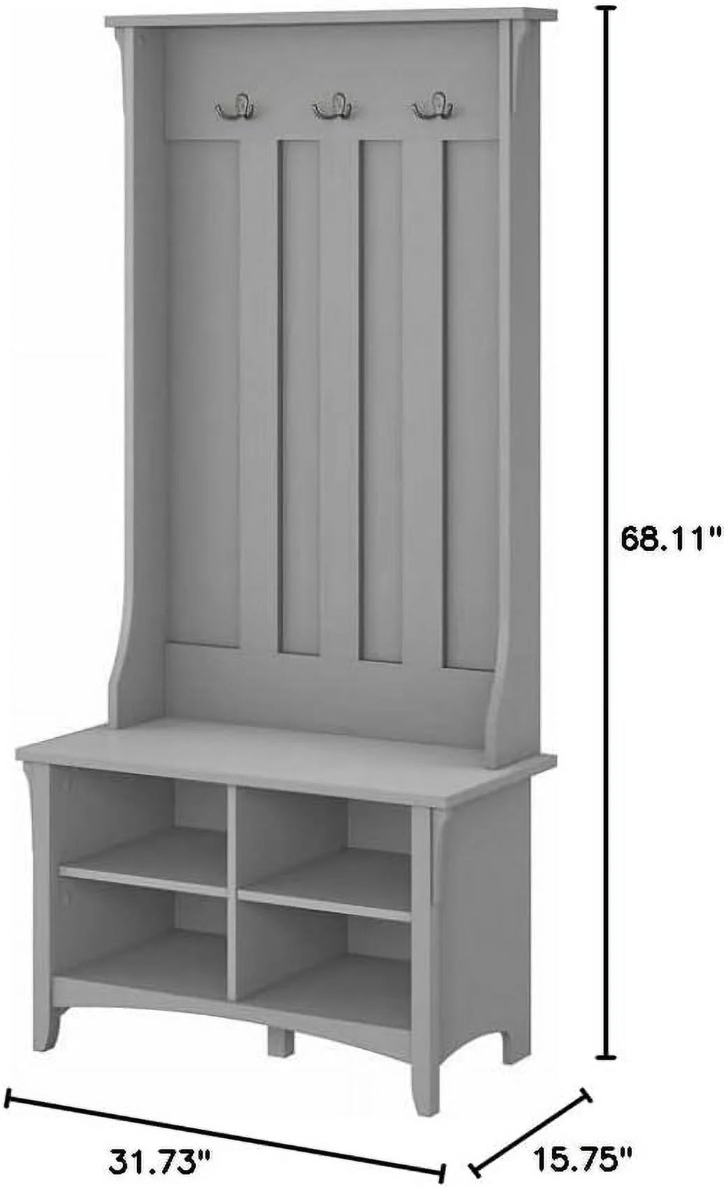 Hall Tree with Shoe Bench and Coat Rack Z9114