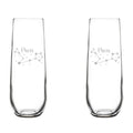 Set of 2 Stemless Glass Champagne Flutes 8.5 oz O38640