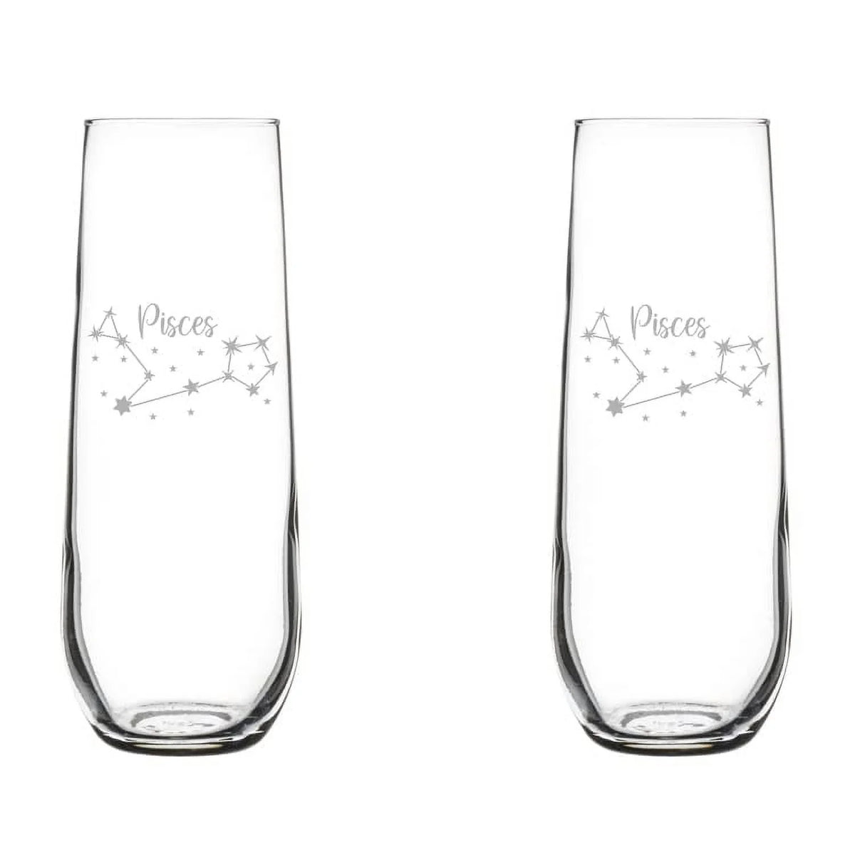 Set of 2 Stemless Glass Champagne Flutes 8.5 oz O38640