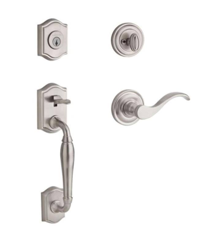 Lifetime Brass Handleset with Traditional Round Rose M173