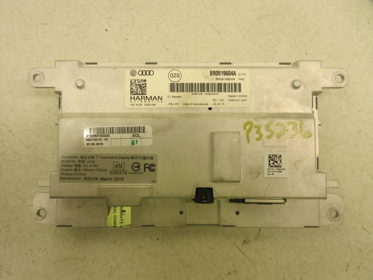 13-17 Audi Q5 Audio Radio Navigation Information Display Screen K5451
