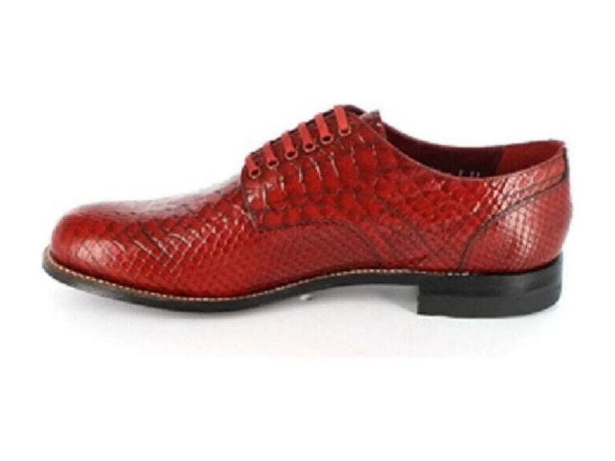 Red Anaconda Print Leather Shoes I9592