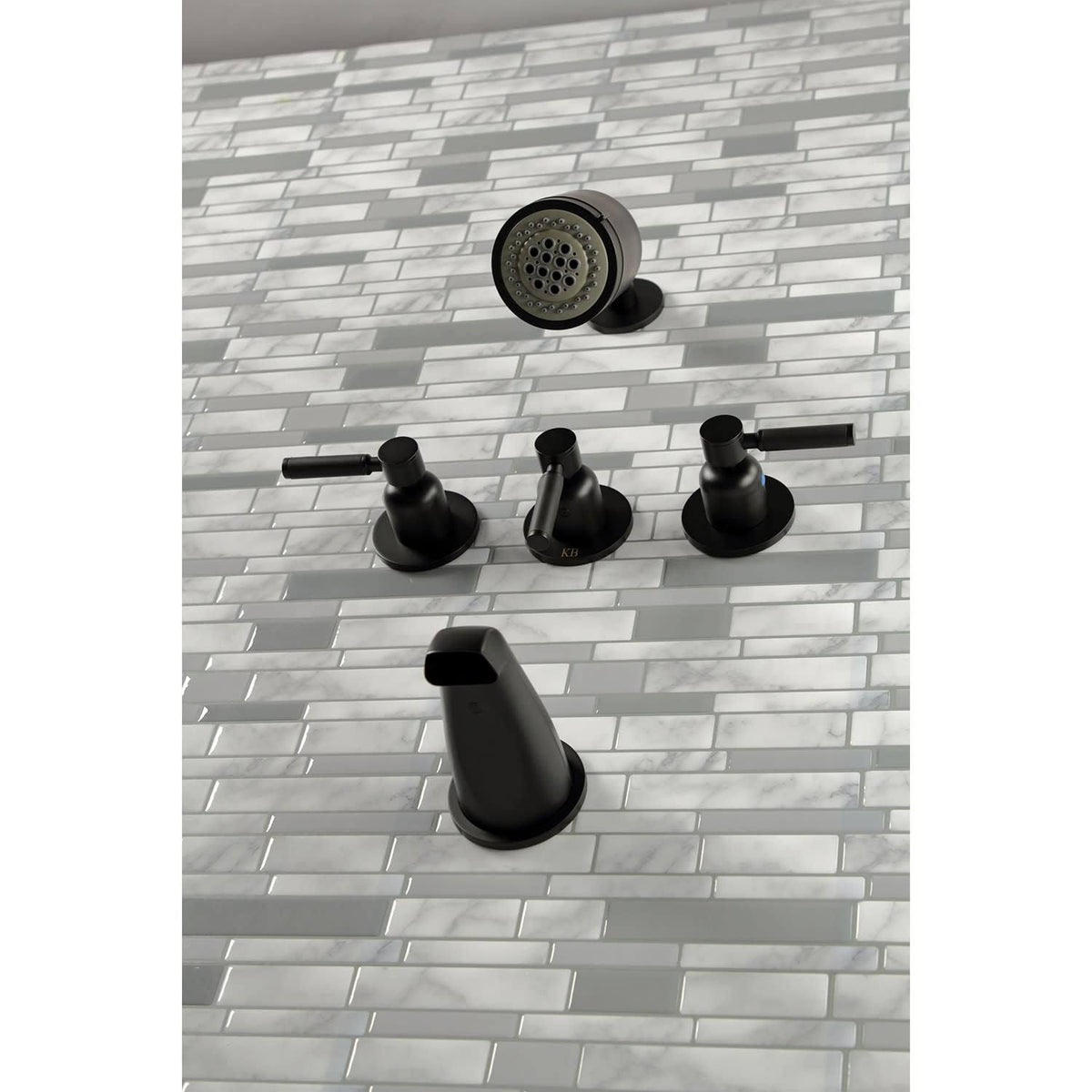 Polished Brass Three-Handle Tub and Shower Faucet X456