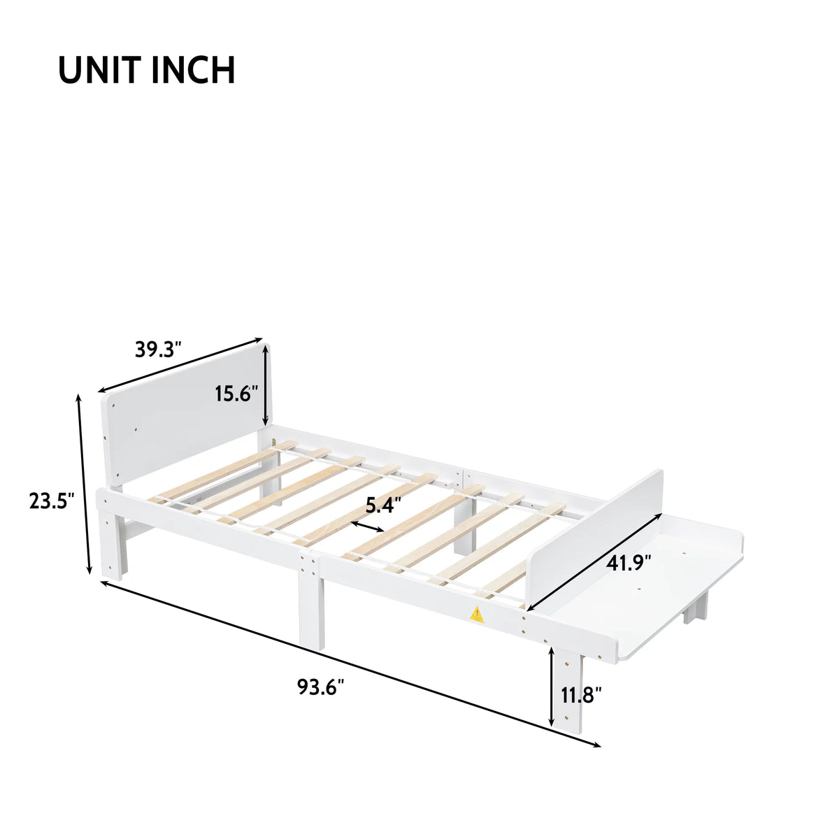 Twin Platform Bed with Bench and Storage L2321