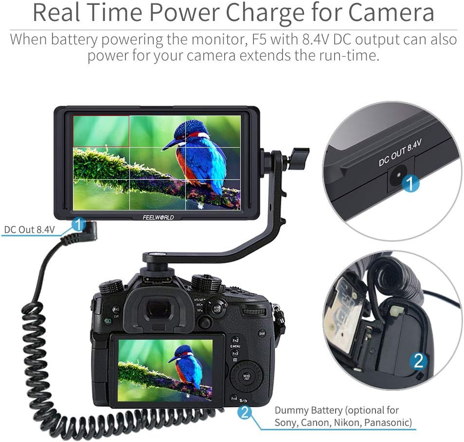 5 Inch Full HD 1920x1080 IPS On Camera Field Monitor with 4K HDMI Input Output T629