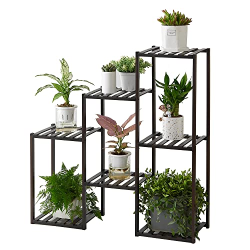 3 Tiers 7 Potted Bamboo Plant Stand E865958