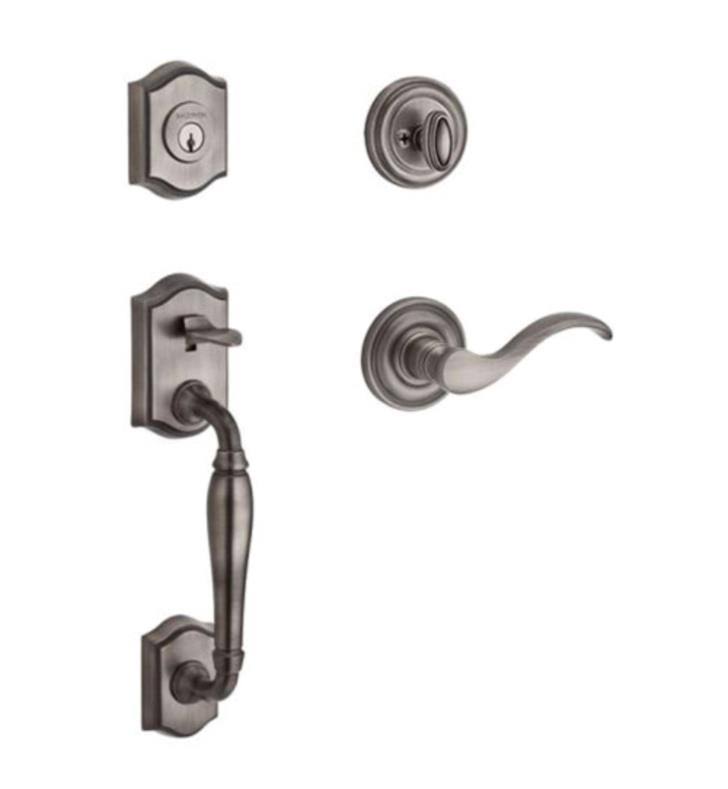 Lifetime Brass Handleset with Traditional Round Rose M173