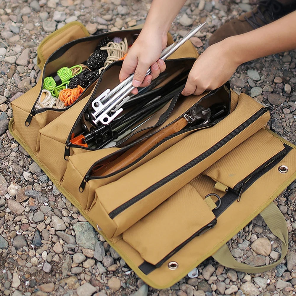 Camping Tent Peg Storage Bag, Oxford Cloth Organizer L5210