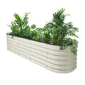 17" Tall Modular Corrugated Metal Raised Garden Bed Kit White 6.5'x2' W633