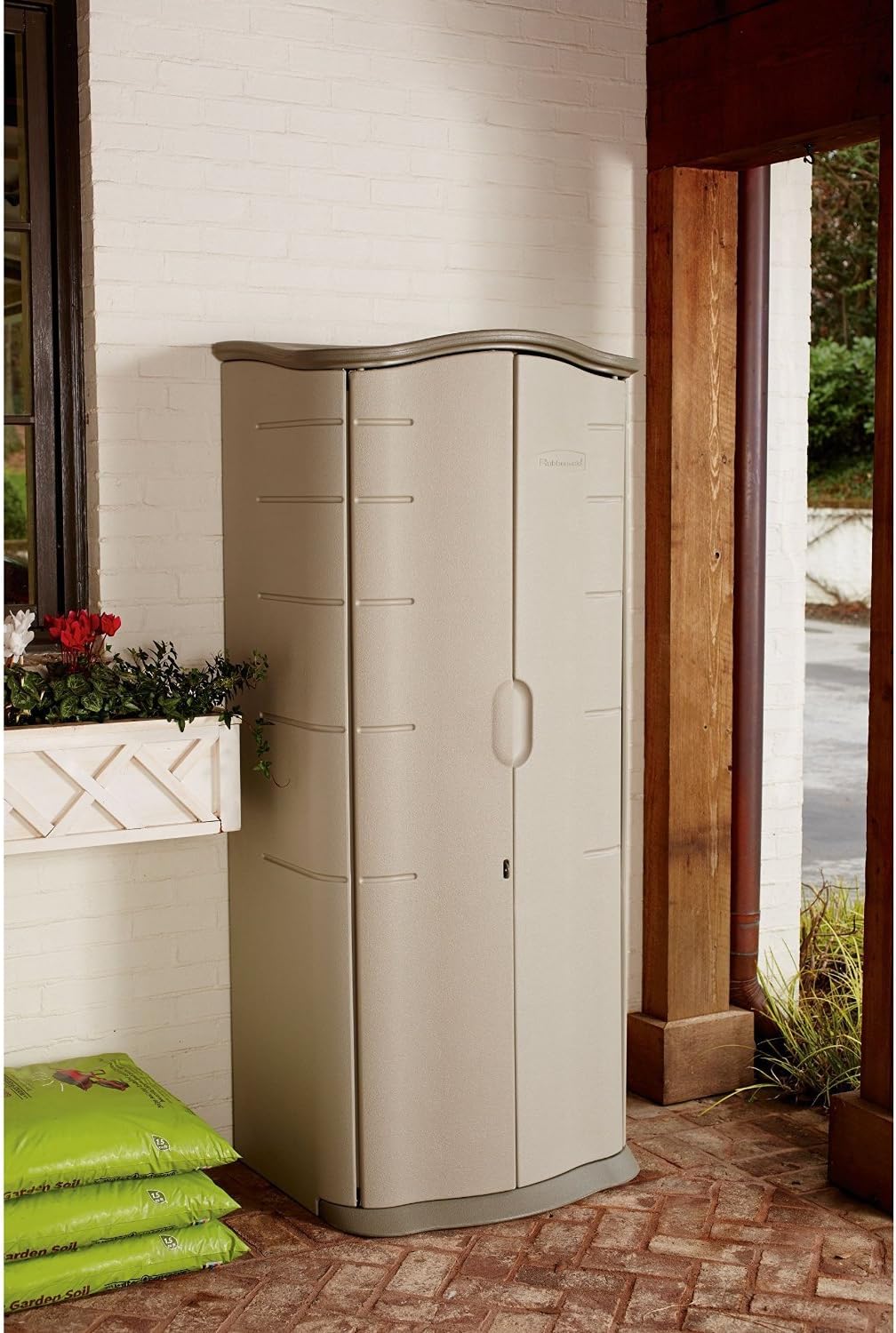 Vertical Resin Weather Resistant Outdoor Garden Storage Shed O676