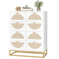 White 8 Drawer Rattan Wood Dresser G819827