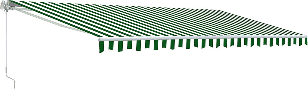Retractable 13x10 Feet Motorized White Frame Patio Awning with Polyester Canopy S4834