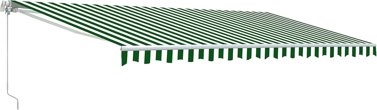 Retractable 13x10 Feet Motorized White Frame Patio Awning with Polyester Canopy S4834