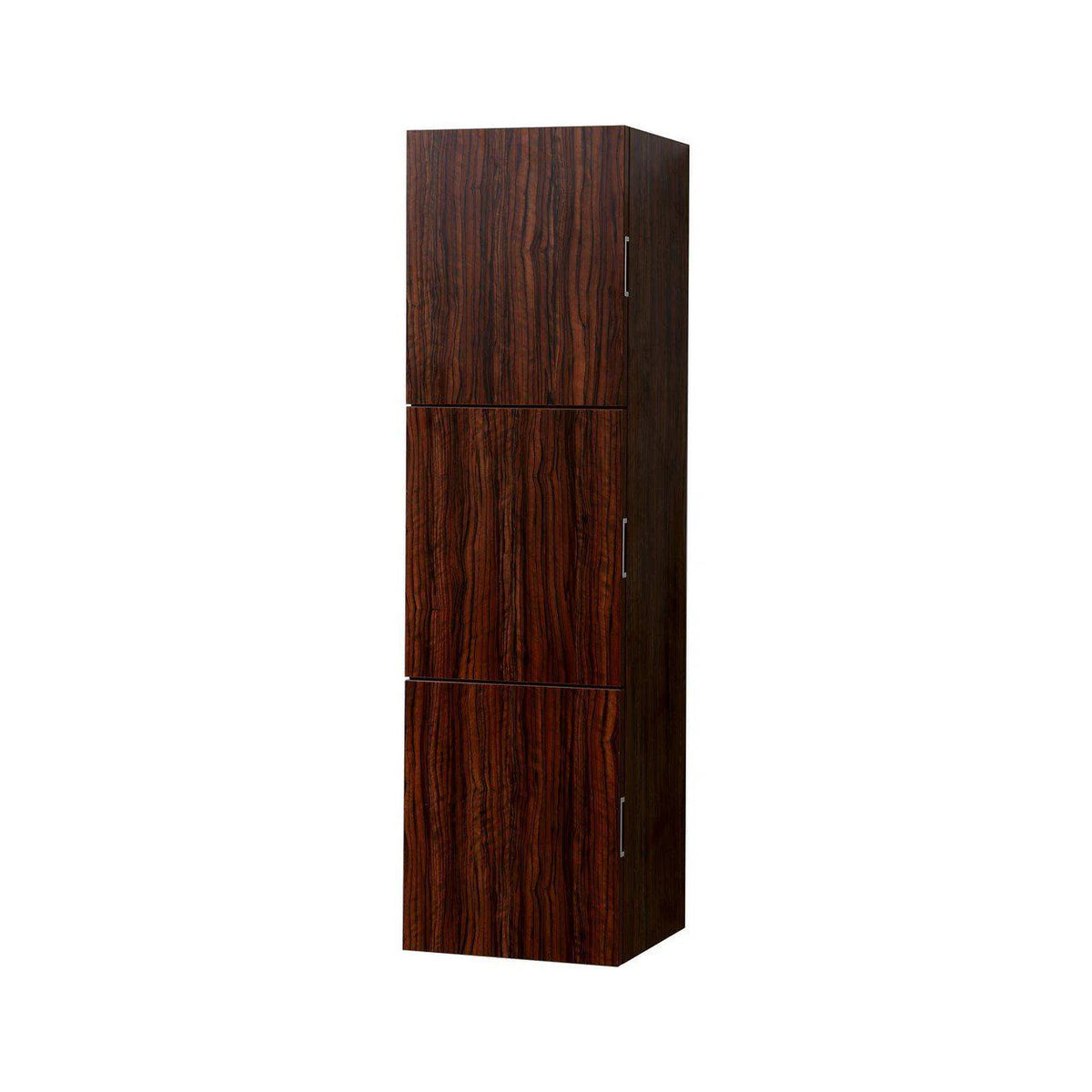 18 Wide by 59 High Linen Side Cabinet With Three Doors in Walnut Finish O82371