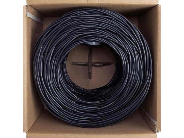 Black 1000ft Cat5e Bulk Ethernet Cable A3248