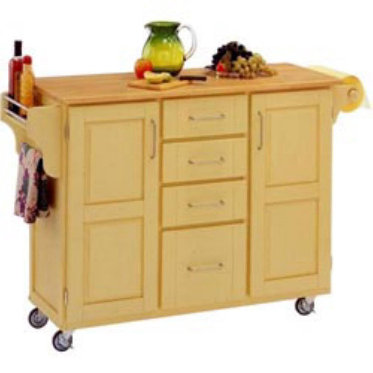 Warm Oak Cart with Wood Top J69747