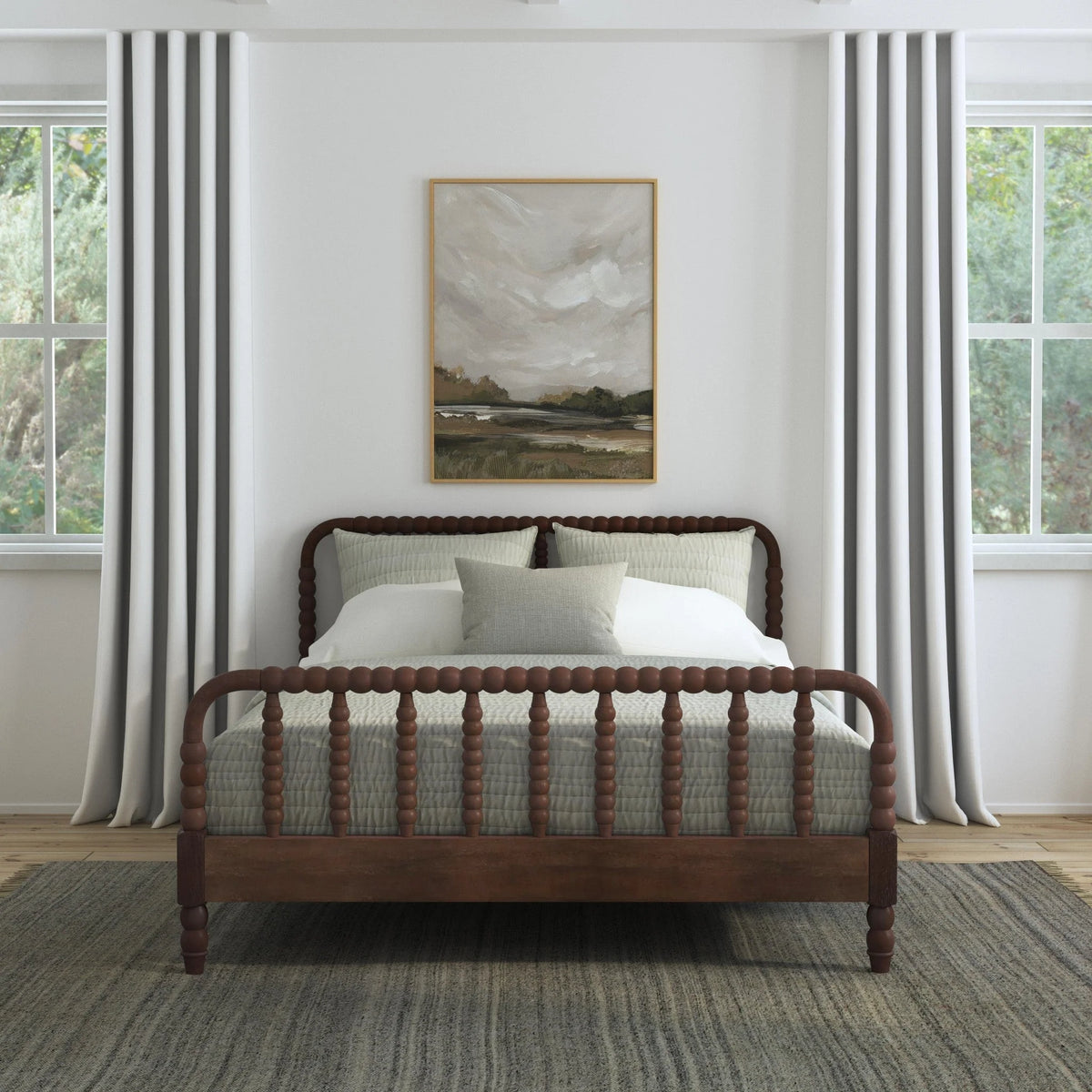 Brown Queen Bed O40680