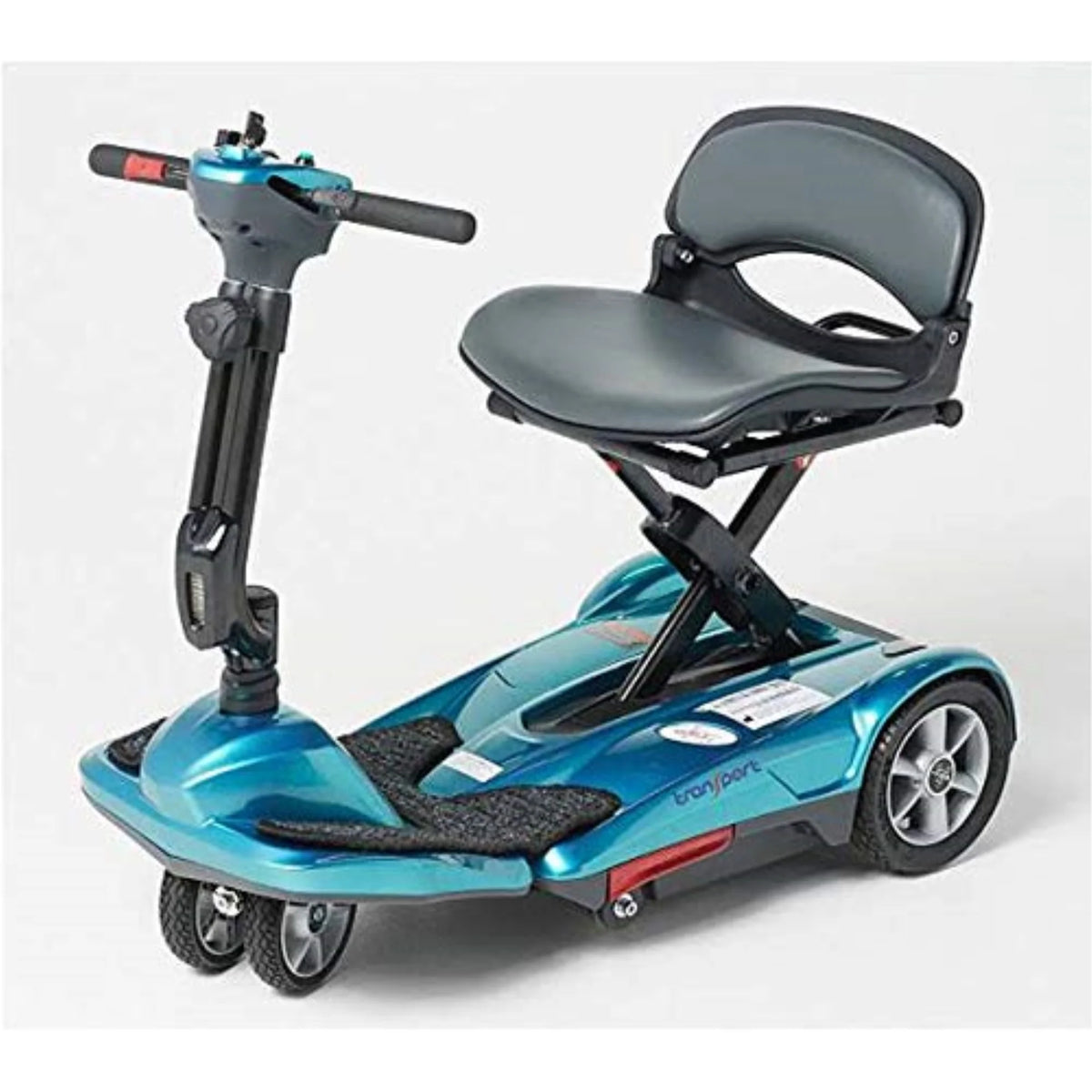 Compact Lightweight Manual Folding Mobility Scooter with Lithium Battery (Blue) O47656